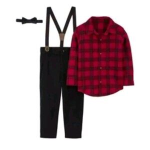 CARTER'S JUST ONE YOU SPECIAL OCCASION BUFFALO PLAID 3- PIECE SET WITH BOWTIE